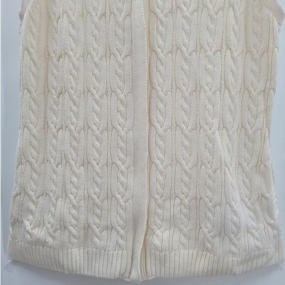 Liz Claiborne‎ Bohemian Cable Knit Faux Fur Collar Full Zip Sweater Vest - Picture 8 of 12